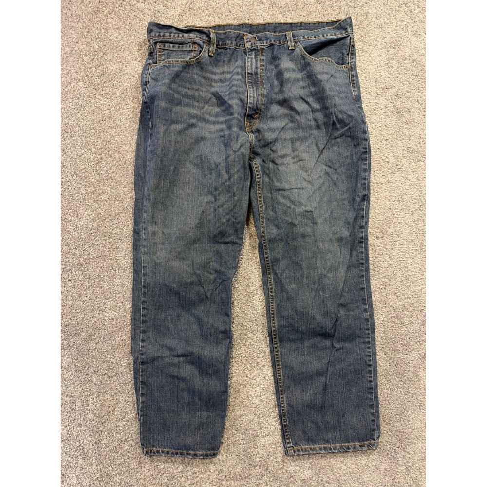Levis 559 Jeans Mens 44x32 Blue Relaxed Straight Leg Medium Wash Denim Cotton